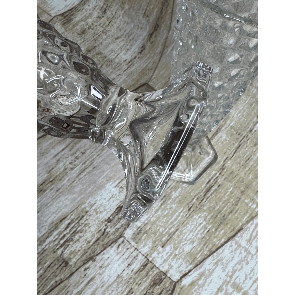 2 Vintage Fostoria American Clear Glass Bud Vases Hexagon Base 6" - Picture 4 of 6